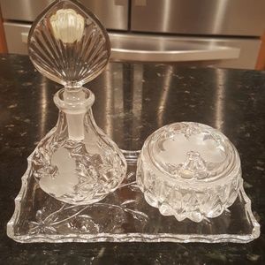 5 Piece Princess House Lead Crystal Vanity Set